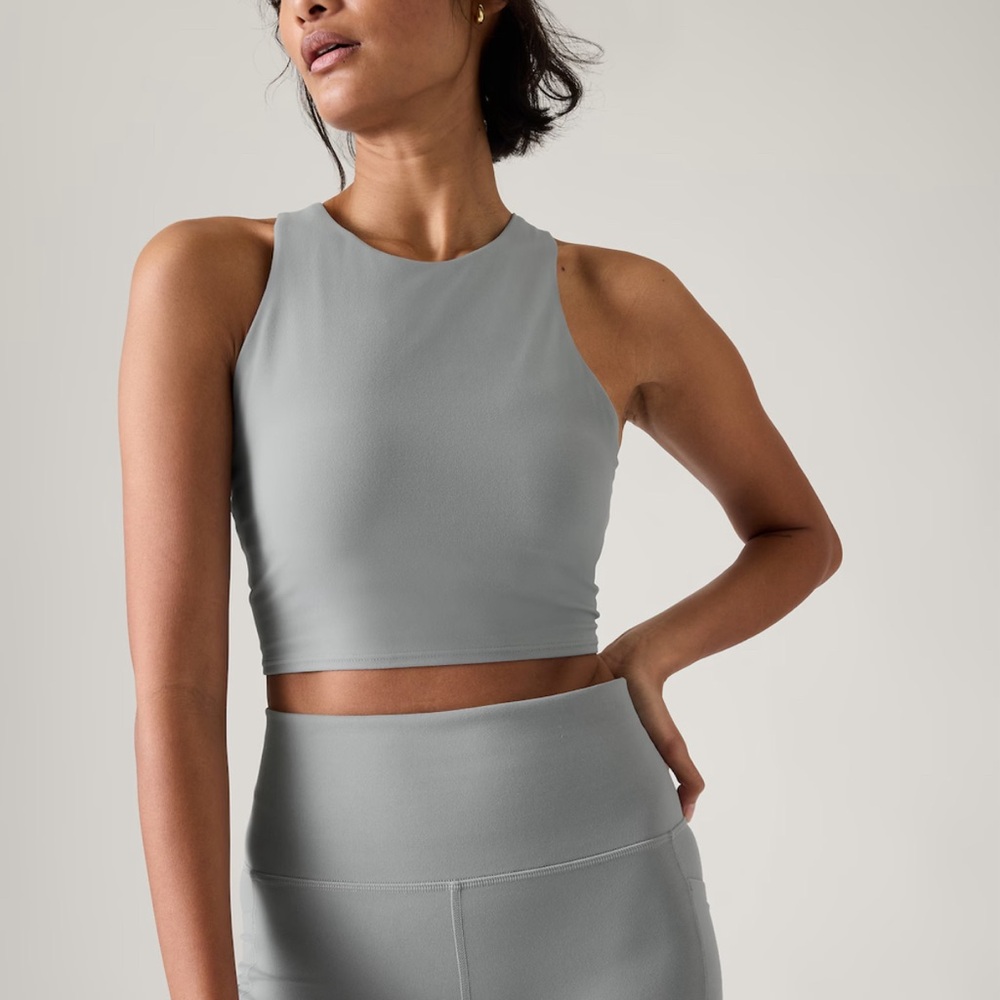 Athleta Concious Crop Sports Bra, Storm Cloud Size S